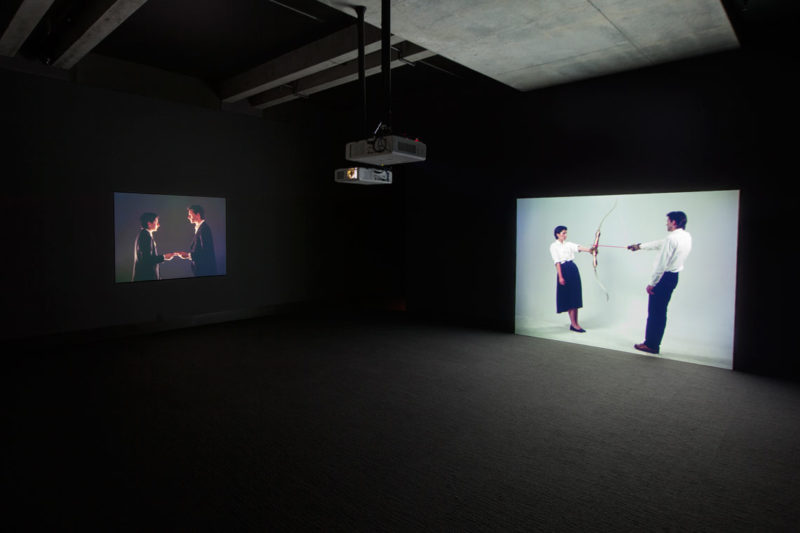 Installation view of Marina Abramović and Ulay’s Point of Contact (1980) and Rest Energy (1980). © MONA:Rémi Chauvin. Image courtesy of Mona – Museum of Old and New Art, Hobart, Tasmania, Australia
