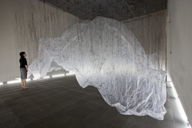 Yasuaki Onishi - Reverse of Volume APMOA, 2011, 550 x 800 x 850 cm, glue, plastic sheet, other, Aichi Prefectural Museum, Nagoya Japan