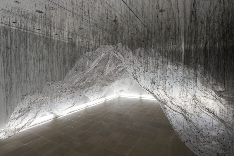 Yasuaki Onishi - Reverse of volume RG, 2012, 470 x 1340 x 1210 cm , glue, plastic sheet, other, Rice Gallery, Houston TX USA