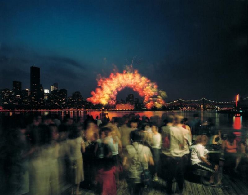 Cai Guo-Qiang - Transient Rainbow, 2002, opening of MoMA QNS, New York City