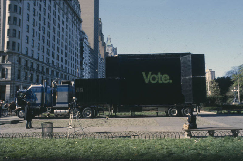 Jenny Holzer - Sign on a Truck, Nov 3-5, 1984 at Grand Army Plaza, New York