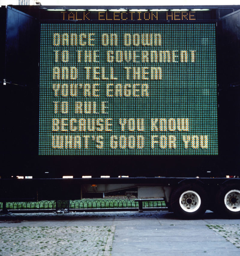 Jenny Holzer - Sign on a Truck, Nov 3-5, 1984 at Grand Army Plaza, New York