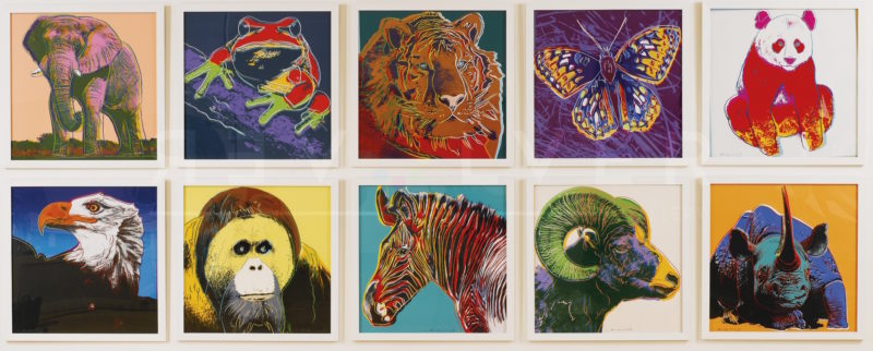 Andy Warhol - Endangered Species, complete set of ten signed screenprints, 1983, each 96,5 x 96,5 cm (38 x 38 in.)