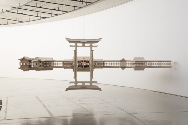 Takahiro Iwasaki - Reflection Model (Itsukushima), 2013-2014. Dimension variable. Plywood, Cypress, Wire, Aomori Contemporary Art Centre, Aomori, Photo OYAMADA Kuniya