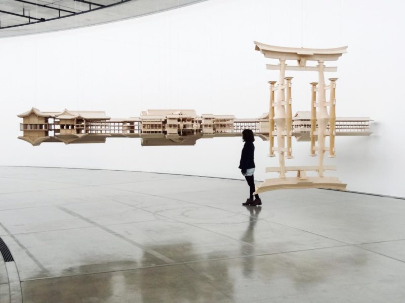 Takahiro Iwasaki - Reflection Model (Itsukushima), 2013-2014. Dimension variable. Plywood, Cypress, Wire, Aomori Contemporary Art Centre, Aomori, Photo OYAMADA Kuniya