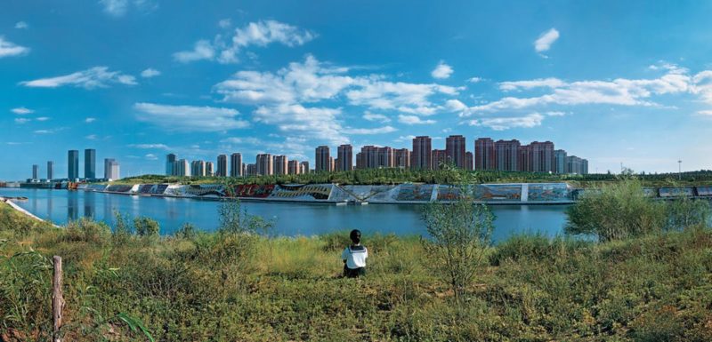 Weng Fen - Staring at Ordos, Series of three photographs, 2014, another view of Kangbashi