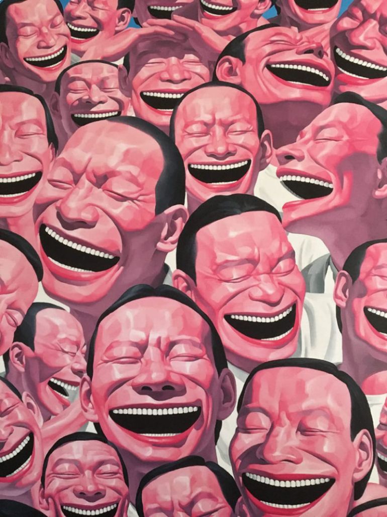 Yue-Minjun-Garbage-Hill-acrylic-on-canvas-2003-feat