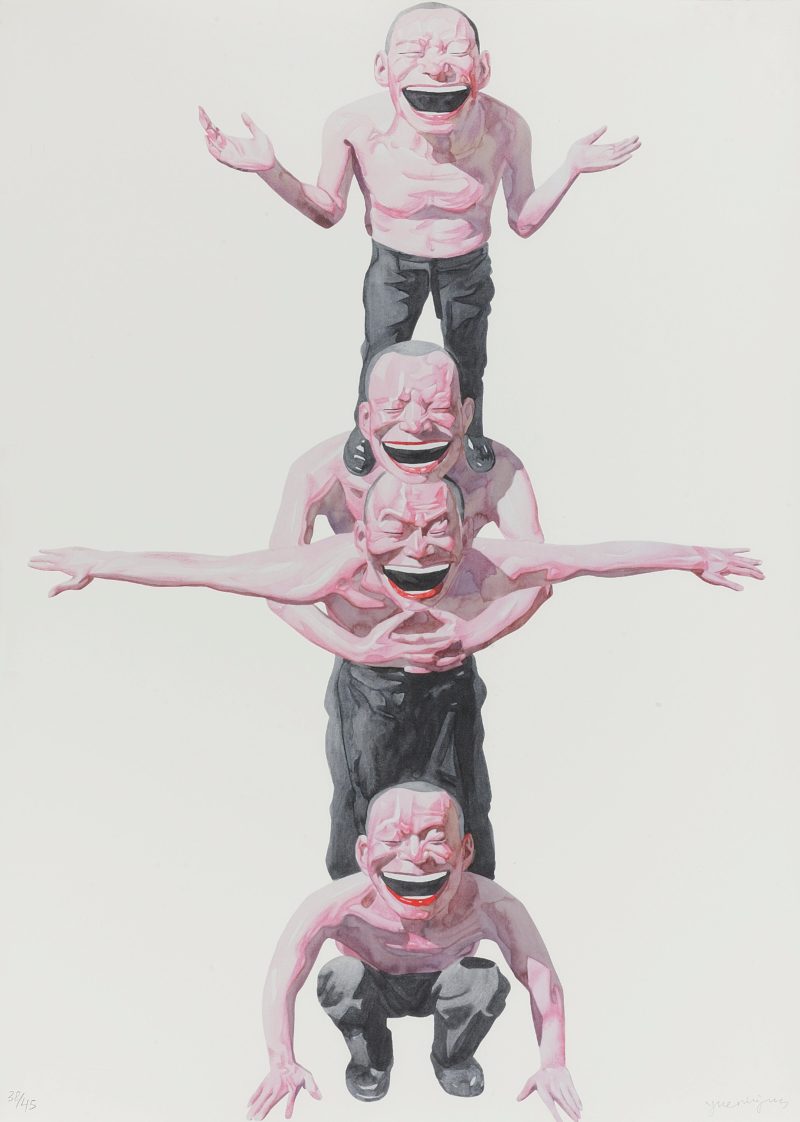 Yue Minjun - Smile-ism Series- One Smile Elevates Us All, 2006, lithograph, 109.80 x 80.20 cm