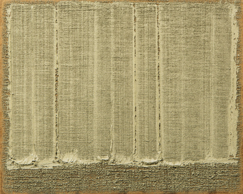 Ha Chong-hyun (하종현) – Conjunction, 99-16, 1999, oil on hemp cloth, 72.7 x 90.9 cm