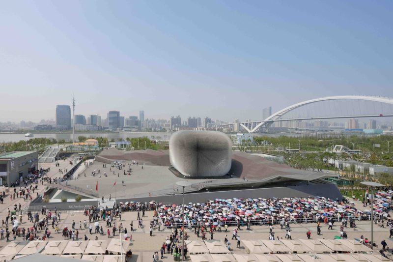 Heatherwick Studio – Seed Cathedral, UK Pavilion for Shanghai World Expo 2010, 15 m high, 10 m tall, 7.5 m long, 60,000 identical rods of clear acrylic, 250,000 seeds cast into the glassy tips