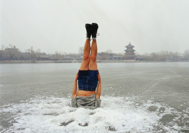 Li Wei - Falls to the Ice Hole, Beijing, 2004, 044-01