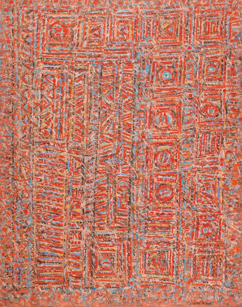 Rhee Seundja (이성자) – Les étoiles à l'aube (Stars at Dawn), 1962, oil on canvas, 91 x 73 cm