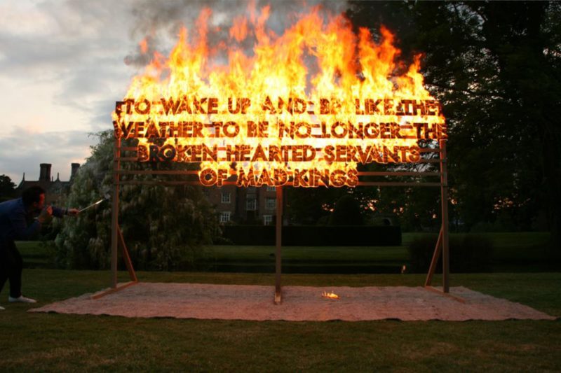 Robert Montgomery - Great Fosters Fire Poem, Great Fosters, Surrey, England, 2013 1