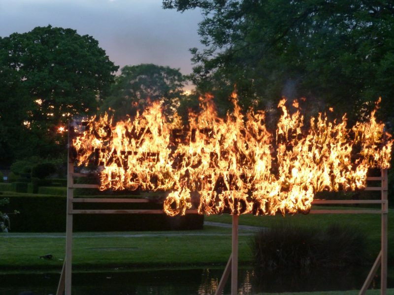 Robert Montgomery - Great Fosters Fire Poem, Great Fosters, Surrey, England, 2013