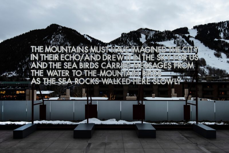 Robert Montgomery - The City in Their Echo, 2018, Aspen Art Museum, photo Tony Prikryl
