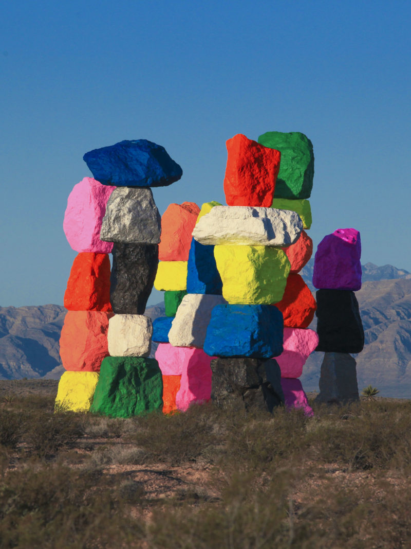 Ugo Rondinone's colorful mountains sculptures