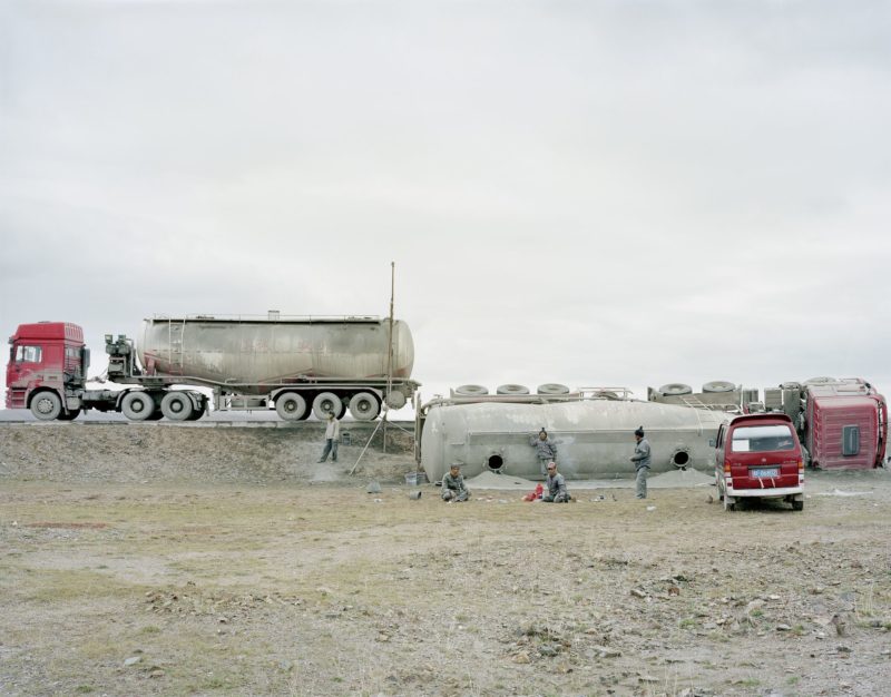 Zhang Kechun – An Overturned Cement Truck, Qinghai, 2011