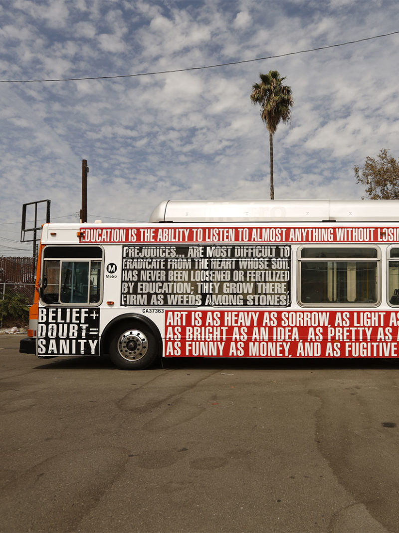 Barbara Kruger wrapped entire buses in her iconic prints