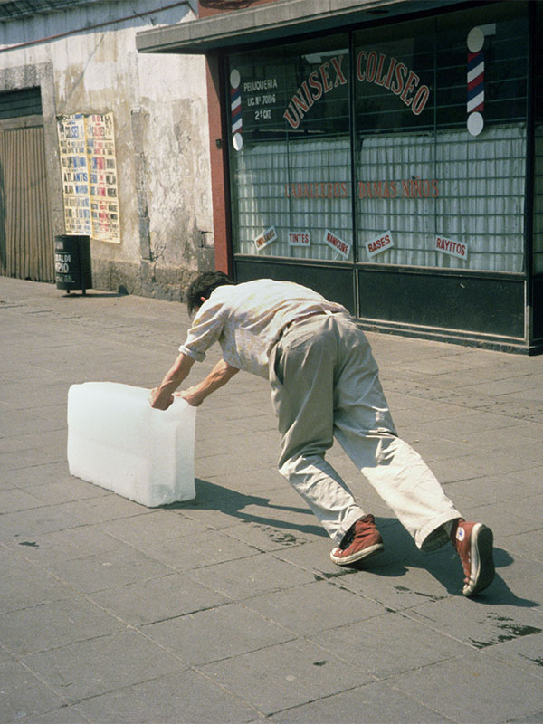 Why did Francis Alÿs push a block of ice for 9 hours?