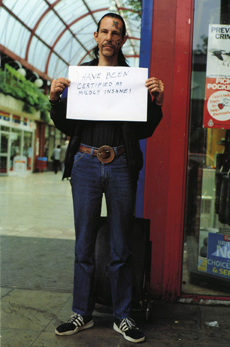 Gillian Wearing - I have been certified as mildly insane! from Signs that say what you want them to say and not Signs that say what someone else wants you to say, 1992-1993