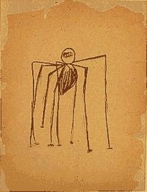 Louise Bourgeois - Untitled, 1947, ink and charcoal on tan paper