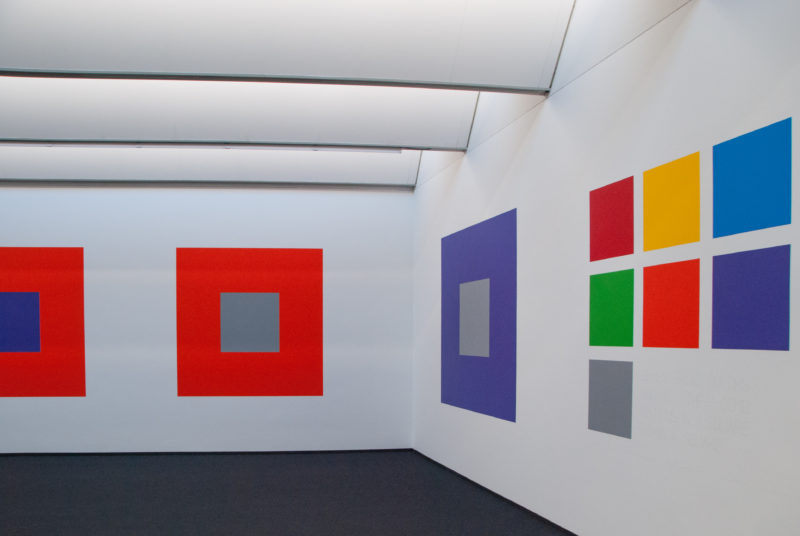 Sol LeWitt - Wall Drawing 1176, Seven Basic Colors and All Their Combinations in a Square within a Square For Josef Albers, 2005, installation view, Josef Albers Museum, Bottrop, Germany, 2015
