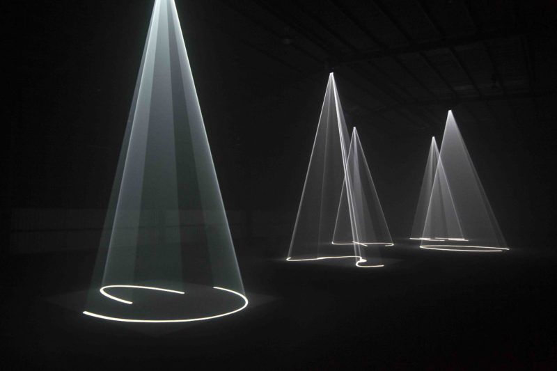 Anthony McCall - Solid Light installation, Installation view, Dark Mofo 2015, Macquarie Point, Museum of Old and New Art, Hobart, June 2015