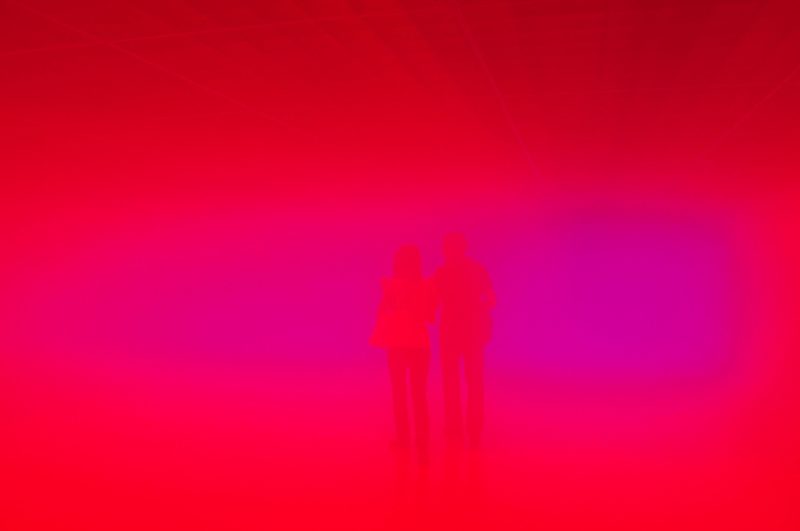 Olafur Eliasson - Feelings are facts, 2010, Fluorescent lights (red, green, blue), aluminium, steel, wood, ballasts, haze machines, Ullens Center for Contemporary Art, Beijing, 2010