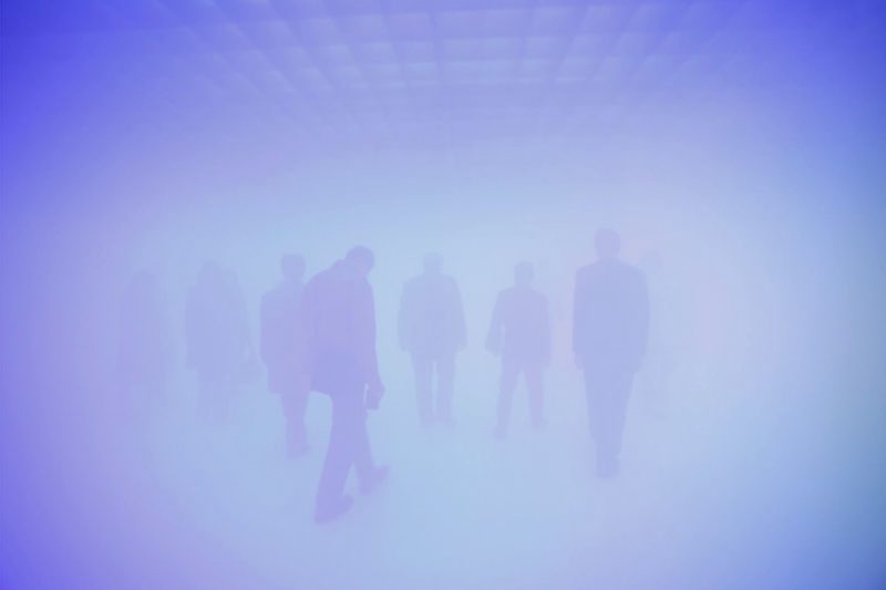 Olafur Eliasson - Feelings are facts, 2010, Fluorescent lights (red, green, blue), aluminium, steel, wood, ballasts, haze machines, Ullens Center for Contemporary Art, Beijing, 2010