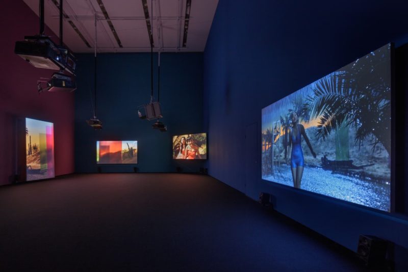 Yang Fudong - The Coloured Sky - New Women II, 2014, video installation, color, sound 15 min 48 sec., installation view, October 18, 2017 - March 11, 2018, Espace Louis Vuitton, Tokyo