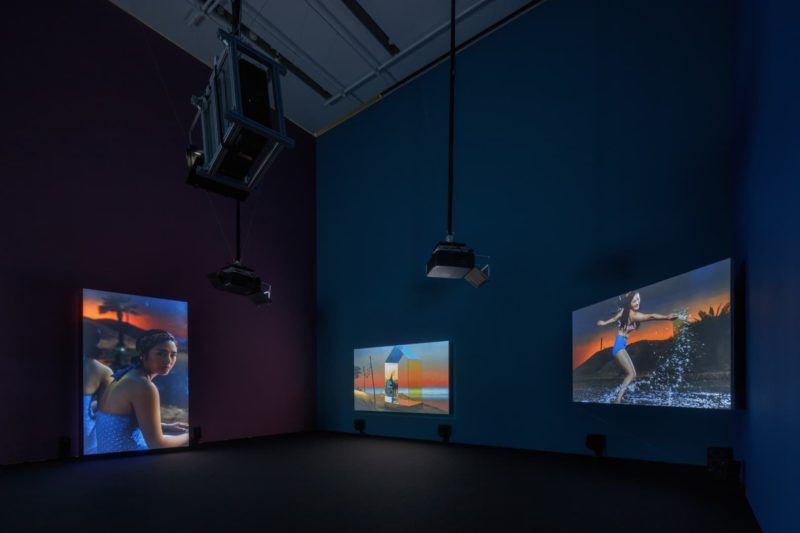 Yang Fudong - The Coloured Sky - New Women II, 2014, video installation, color, sound 15 min 48 sec., installation view, October 18, 2017 - March 11, 2018, Espace Louis Vuitton, Tokyo