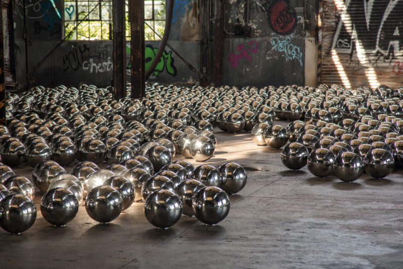 Yayoi Kusama - Narcissus Garden, 1,500 mirrored stainless steel spheres, Rockaway, Gateway National Recreation Area at Fort Tilden, New York