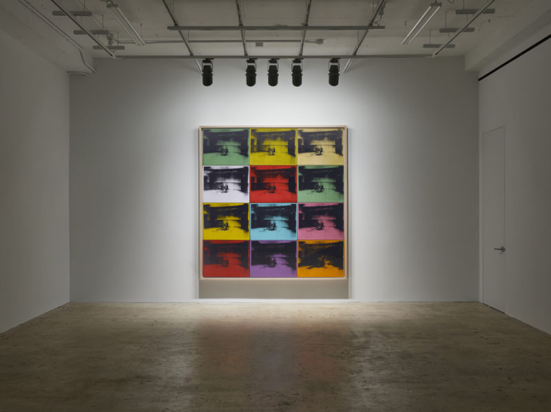 Andy Warhol - Twelve Electric Chairs, 1964, Synthetic polymer paint and silkscreen ink on canvas, 88 1/2 x 84 1/4 inches