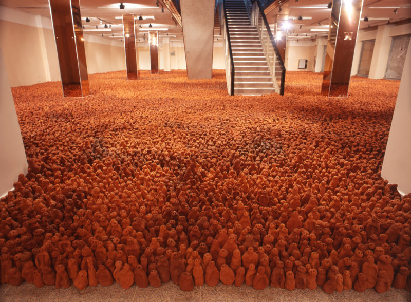 Antony Gormley - Field for the British Isles, 1993, terracotta, variable size- approx. 40 000 elements, each 8-26 cm tall Installation view, Roman House, Colchester 1999, Ipswich Arts Council Collection, England