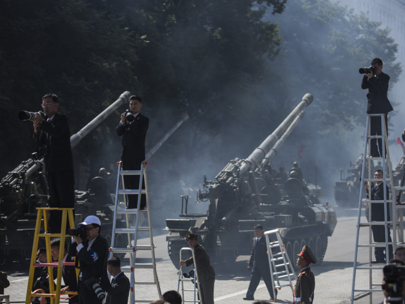 David Guttenfelder - North Korean media cover a mass military parade on Kim Il Sung Square