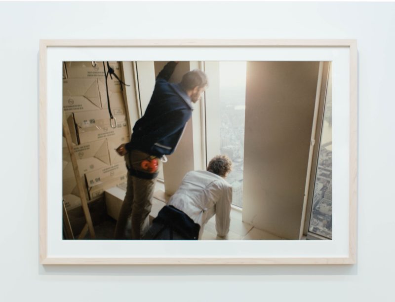 Gelitin - The B-Thing, March 2000, installation, 91st Floor of WTC 1, New York, installation view, Perrotin Gallery, lambda c-prints, each photo 40 x 60 cm (15 3/4 x 23 5/8 inch)