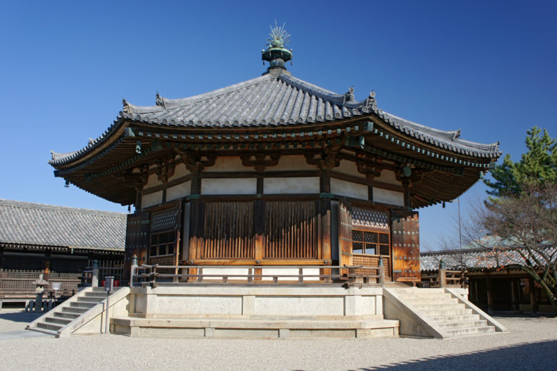 Hōryū-ji, Yumedono (Hall of Dreams) in Ikaruga-chō, Ikoma-gun, Nara Prefecture