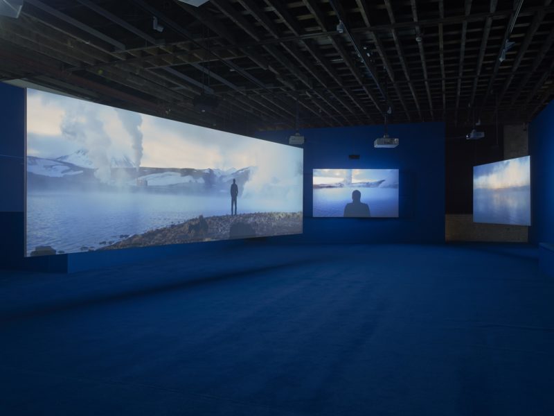 Ingvar Eggert Sigurosson in Isaac Julien's Playtime, 2014, Seven screen ultra high definition video installation with 7.1 surround sound, 66 min 57 sec, Victoria Miro, London, 2014