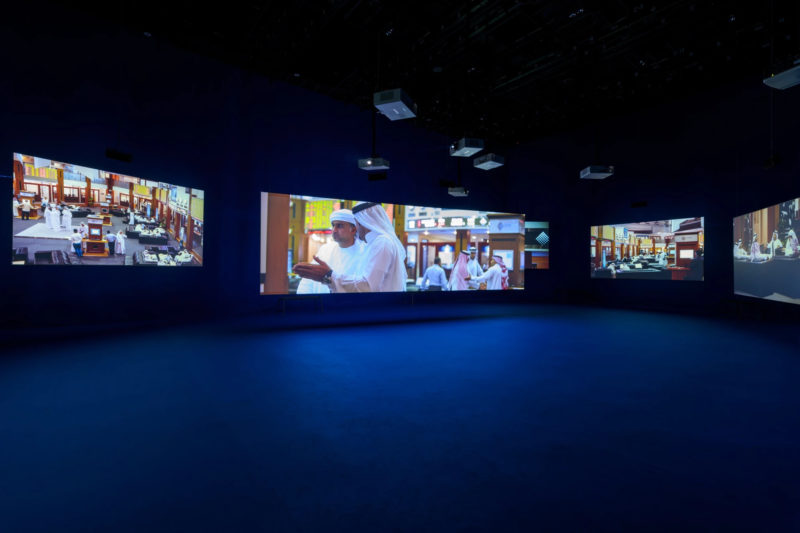 Isaac Julien - Playtime, 2014, Seven screen ultra high definition video installation with 7.1 surround sound, 66 min 57 sec, Platform-L Contemporary Art Center, Seoul, 2017.