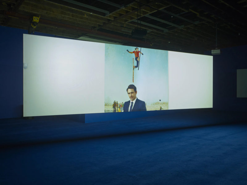 James Franco in Isaac Julien's - Playtime, 2014, Seven screen ultra high definition video installation with 7.1 surround sound, 66 min 57 sec, Victoria Miro, London, 2014