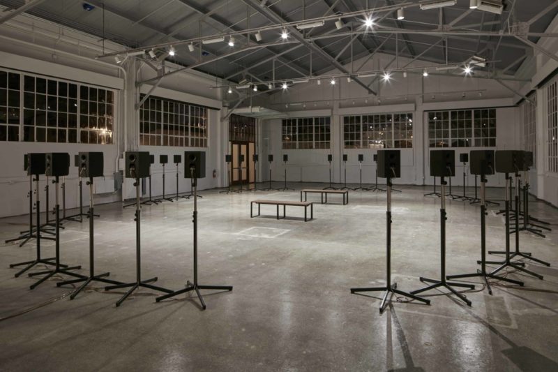 Janet Cardiff - The Forty Part Motet (A reworking of “Spem in Alium,” by Thomas Tallis 1556), 2001, 40-channel audio installation with speakers and stands