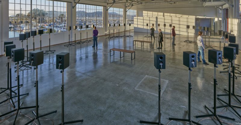 Janet Cardiff - The Forty Part Motet (A reworking of “Spem in Alium,” by Thomas Tallis 1556), 2001, 40-channel audio installation with speakers and stands