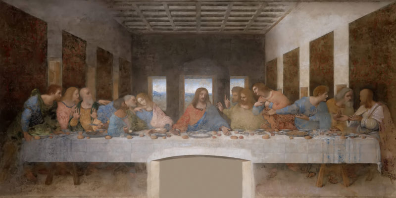 Leonardo da Vinci - The Last Supper (Il Cenacolo or L'Ultima Cena), 1490s, Tempera, Gesso, 460 cm (180 in) × 880 cm (350 in), Convent of Santa Maria delle Grazie in Milan