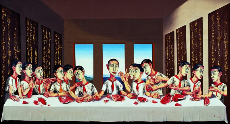 Zeng Fanzhi – The Last Supper, 2001, oil on canvas, 220 x 395 cm (86 x 155½ in.)