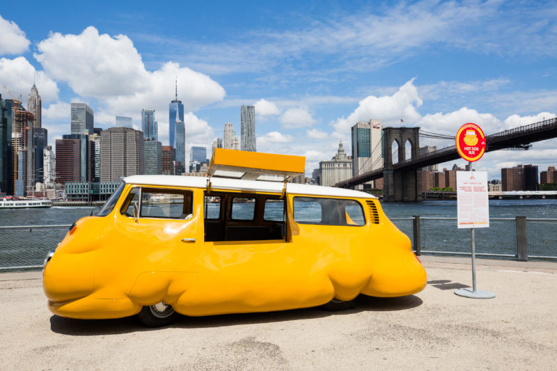 Erwin Wurm - Hot Dog Bus, 2018, VW T2b and mixed media, 220 x 250 x 550 cm (86.6 x 98.4 x 216.5 in.)