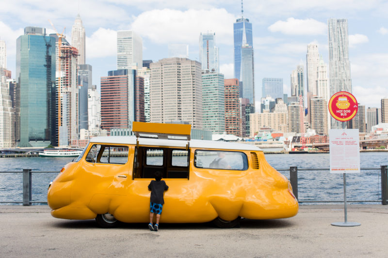 Erwin Wurm - Hot Dog Bus, 2018, VW T2b and mixed media, 220 x 250 x 550 cm (86.6 x 98.4 x 216.5 in.)