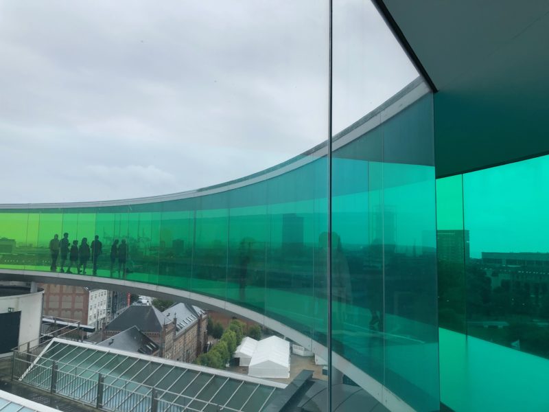 Olafur Eliasson – Your rainbow panorama, 2006-2011, glass in all the colors of the spectrum, ARoS Aarhus Kunstmuseum, Denmark