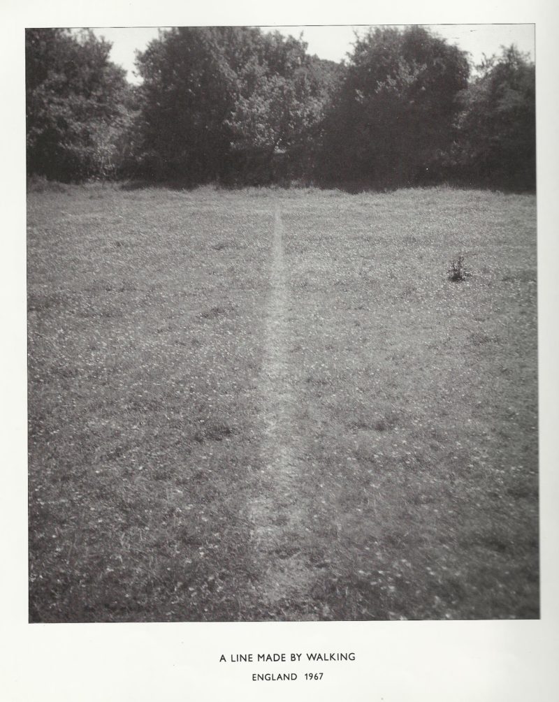 Richard Long - A Line Made by Walking, 1967, photograph, gelatin silver print on paper and graphite on board, image size 375 x 324 mm