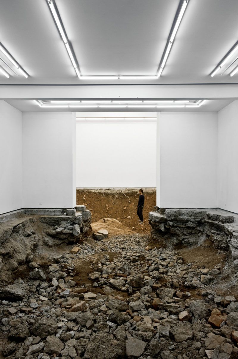 Urs Fischer - You, 2007, excavation, gallery space, 1:3 scale replica of main gallery space, dimensions variable