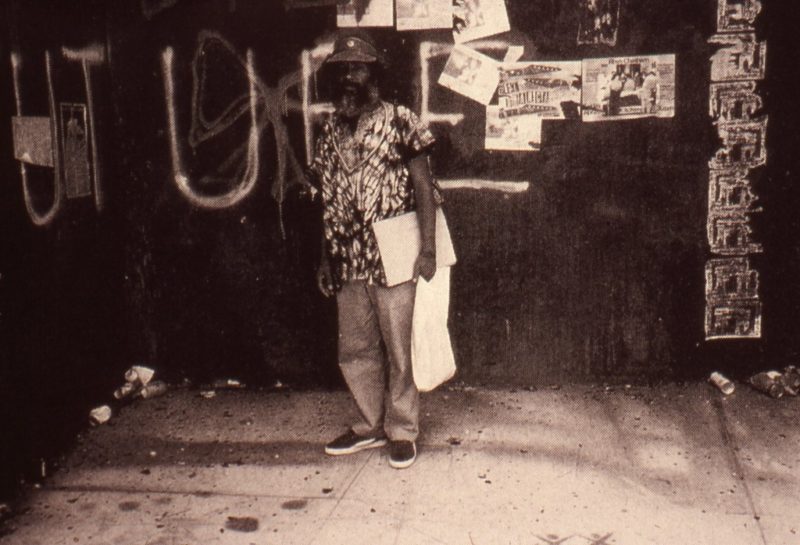 David Hammons - Pissed Off, 1981, Downtown Manhattan, urinating on Richard Serra's public sculpture T.W.U., 1980–1981